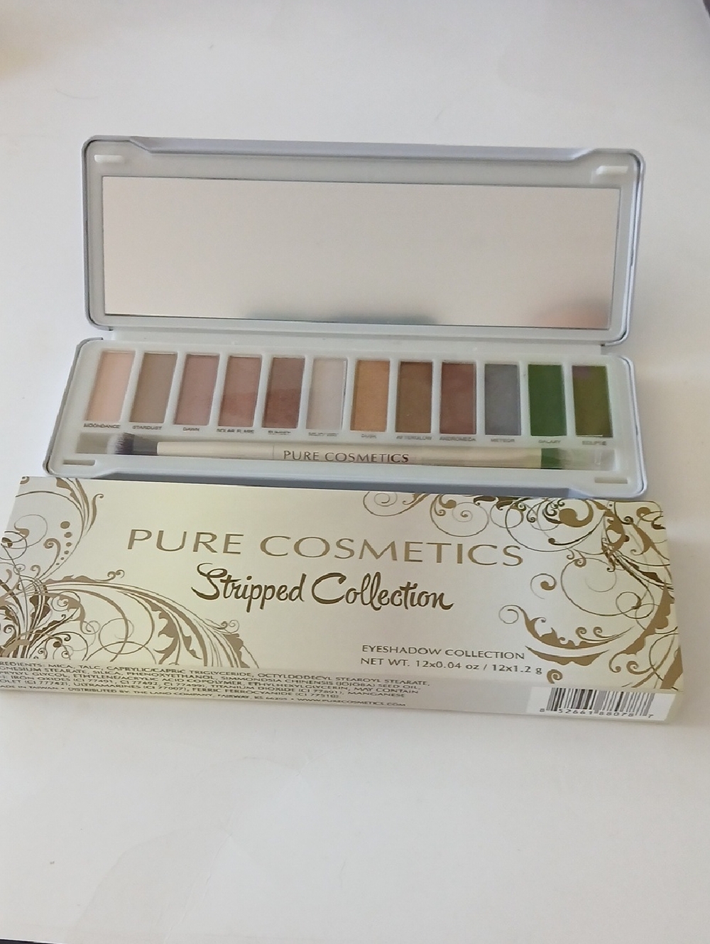 PURE COSMETICS -Stripped Collection- Eyeshadow Palette - 12 Colors In Metal Box